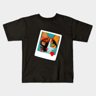 Orange Black White Calico Cat Pop Art Funny Happy Witty Joke Sarcastic Spiritual Animal Birthday Gift Kids T-Shirt